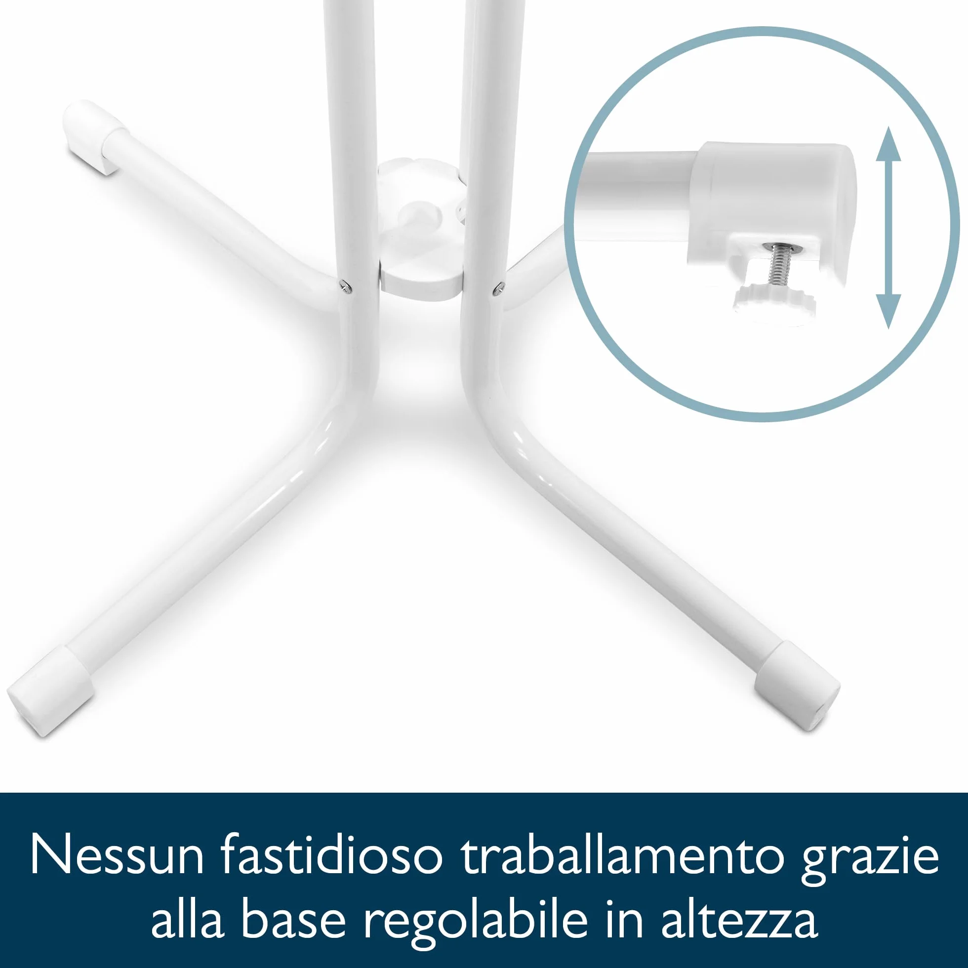 Beautissu Tavolo Bistrot da Esterno Ø 60 cm – Tavolino da Balcone Giardino Terrazza Pieghevole H 70 cm – Tavolo da Campeggio Feste Bar Ristorante – Bianca – Bistroni