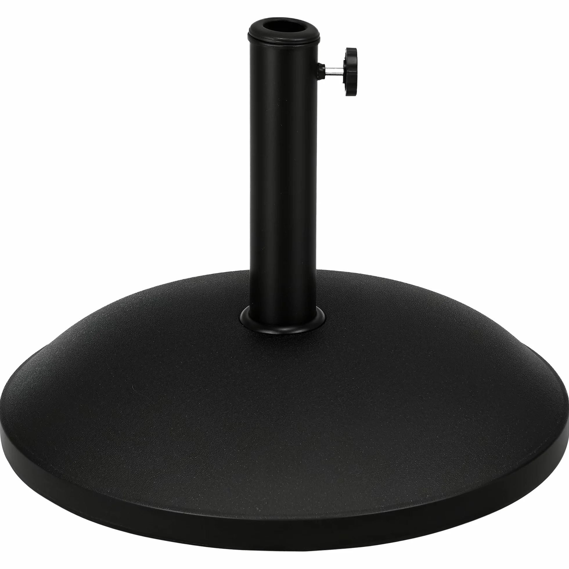 Outsunny Base Ombrellone in Cemento per Ombrelloni con Palo di Ø35mm, Ø38mm, Ø48mm, per Giardino, Terrazzo e Balcone, Nero Ø49x37 cm