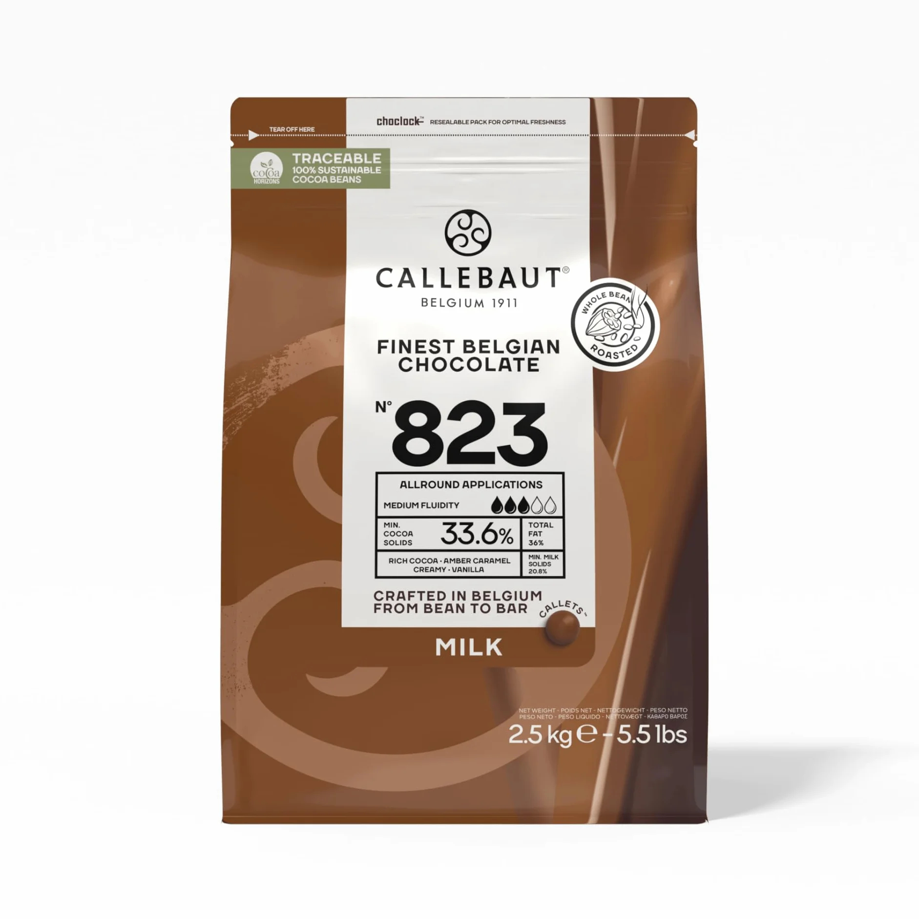 cioccolato callebaut al latte 823 2,5Kg(callets)