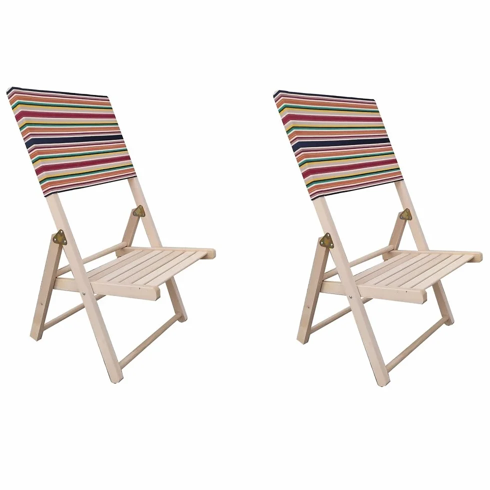Liberoshopping Sedia Mare Piscina richiudibile in Legno spiaggina 2 Pezzi