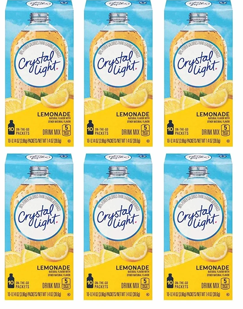 Crystal Light On The Go Natural Lemonade, 10 Count Packets (Pack of 6)