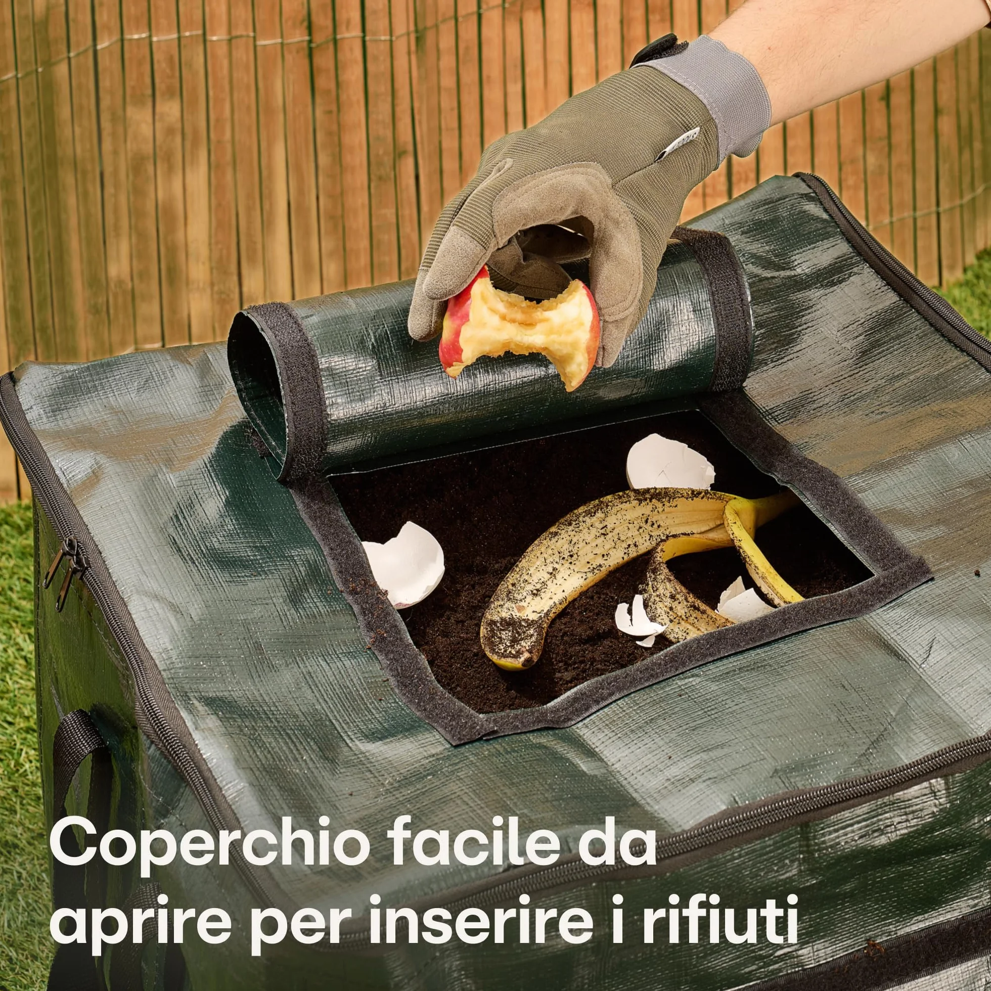 Praknu Piccola Compostiera da Giardino 85 L - Salvaspazio - Resistente alle Intemperie - Compostatore Rapido per Rifiuti da Cucina