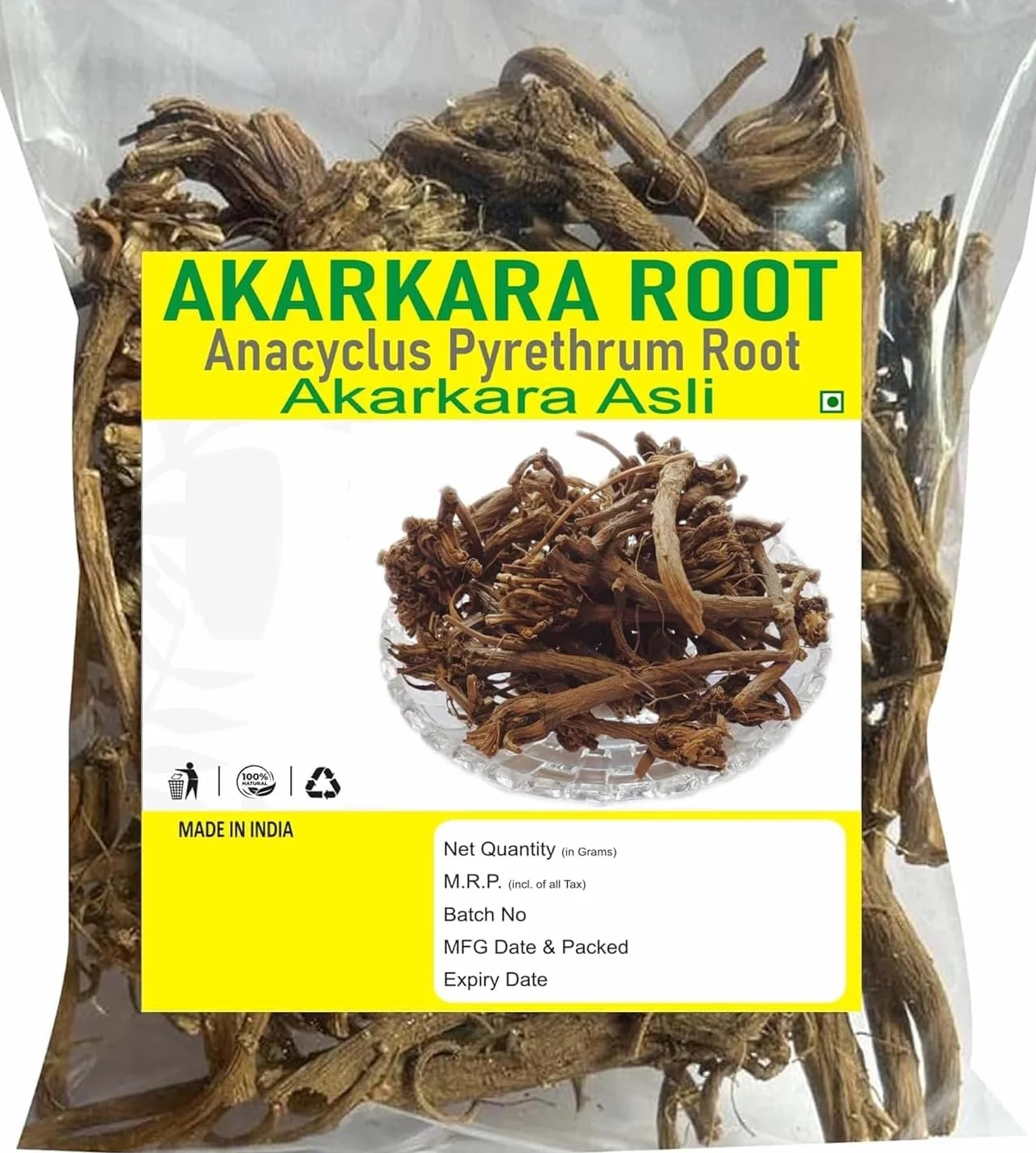NN Akarkara Roots, 100 g, Karkara Irani, radice di pellitorio, Akarkara Asli, piretro anacyclus