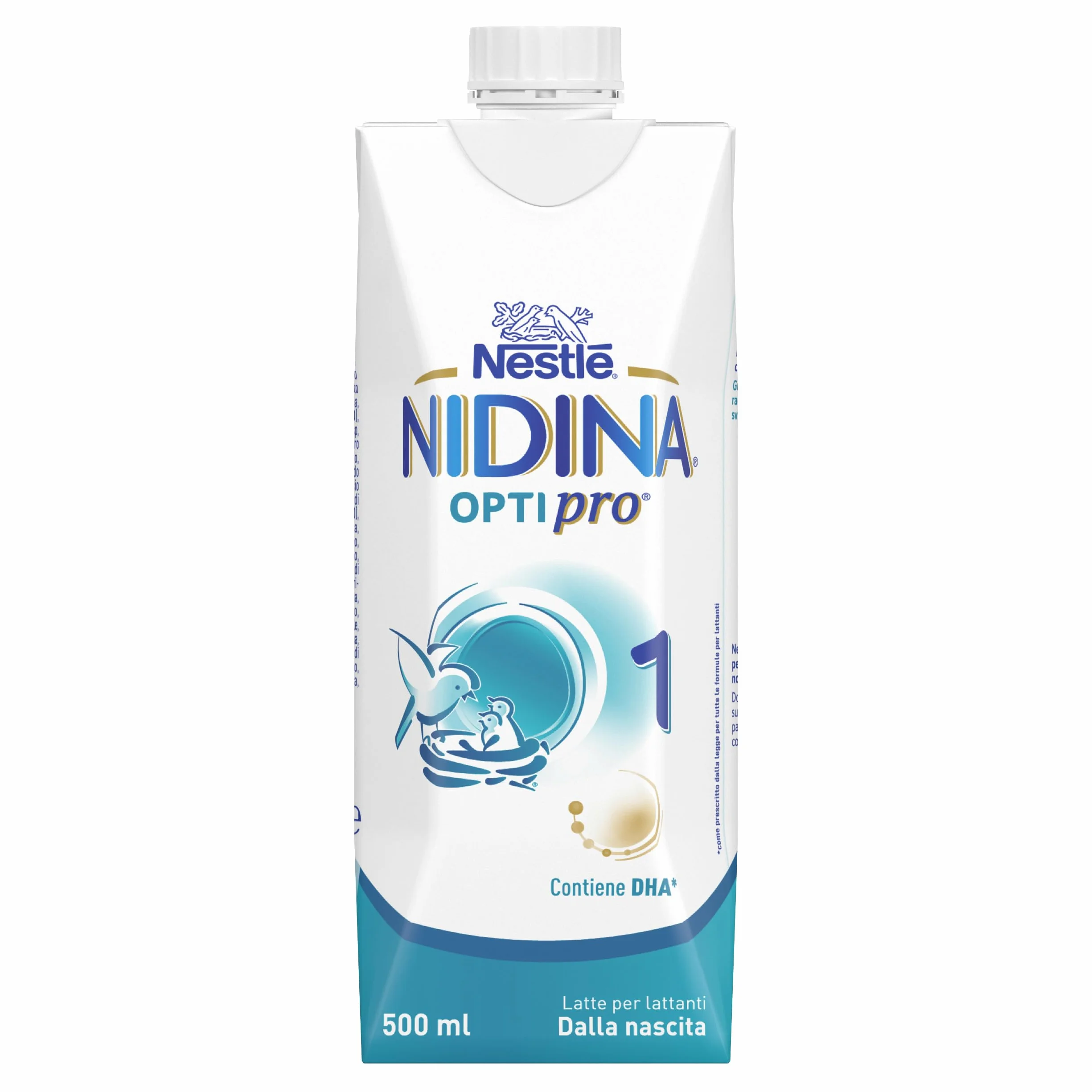 NESTLÉ NIDINA Optipro 1 Latte per Lattanti Liquido dalla nascita, 12 Brick da 500ml (6L)