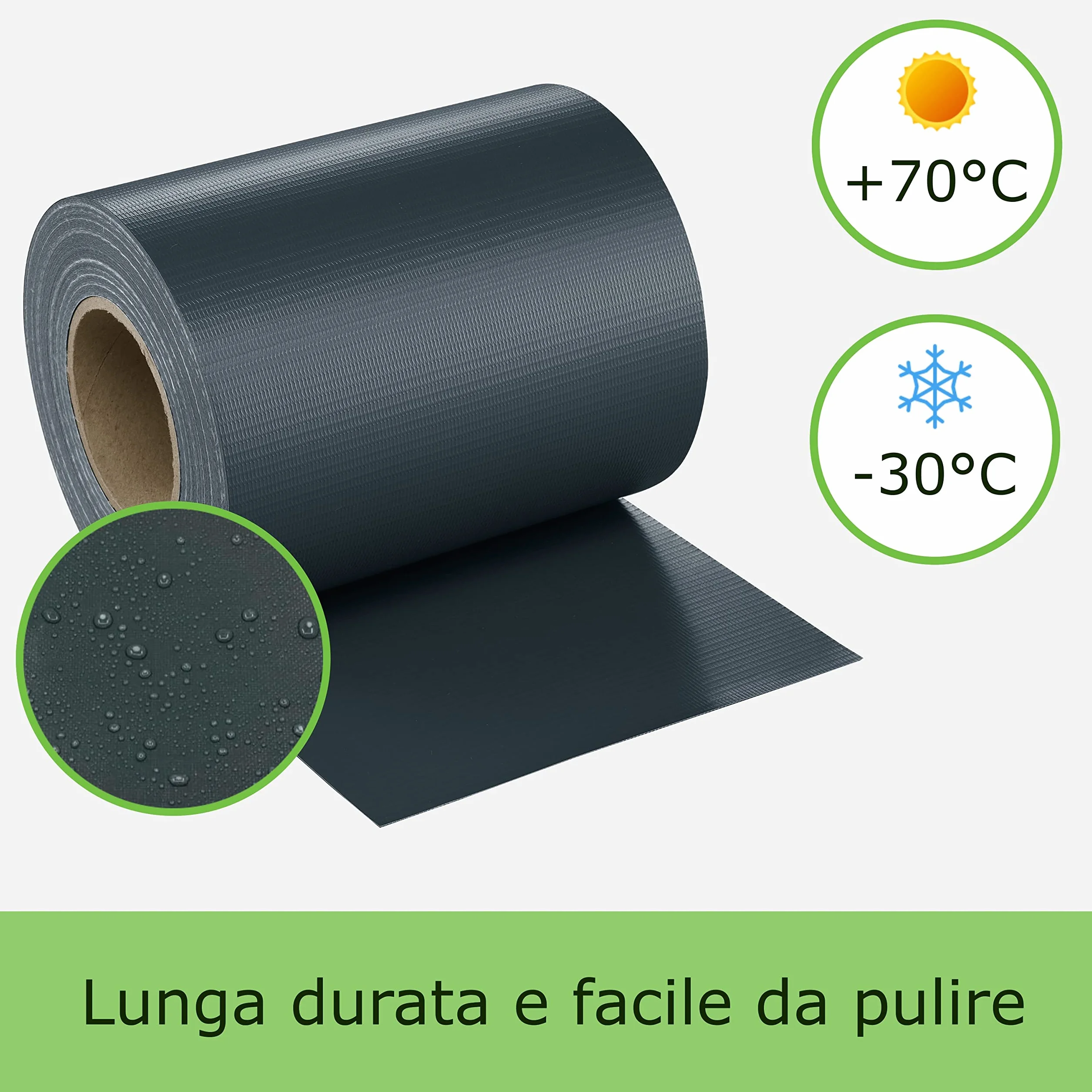 Workinghouse Schermo privacy in PVC per recinzione a doppio picchetto - schermo privacy da giardino con clip - 450g/m² - 35m x 19cm, schermo privacy per recinzione, pellicola per recinzione