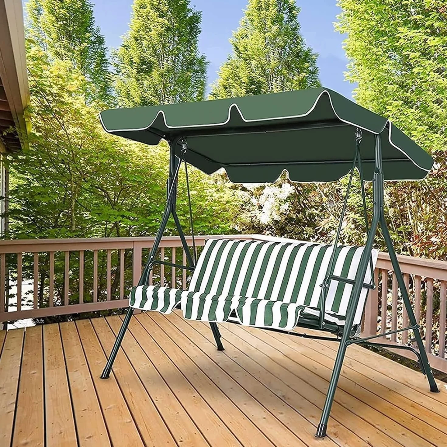 164x114x15cm,Copertura Dondolo 3 Posti Verde, Telo Dondolo Ricambio Tetto, Copertura Dondolo Copertura di Ricambio Impermeabile per Altalene (Verde)