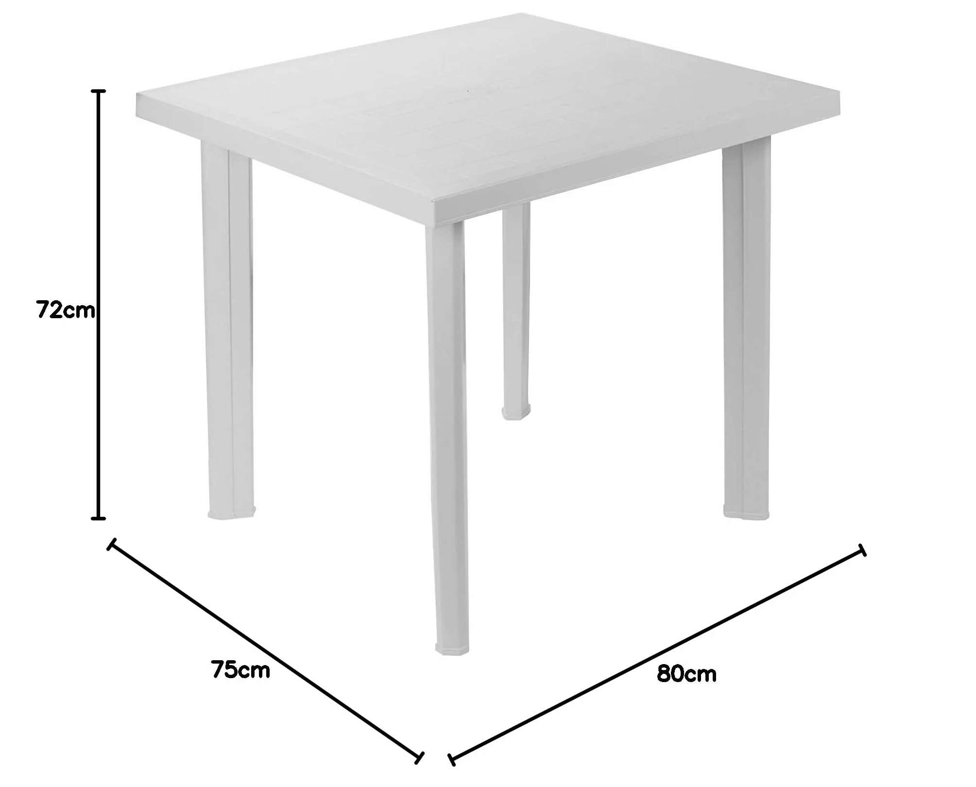 SF SAVINO FILIPPO Tavolo tavolino Quadrato in Resina di plastica Bianco Fiocco per Esterno Interno Giardino Balcone