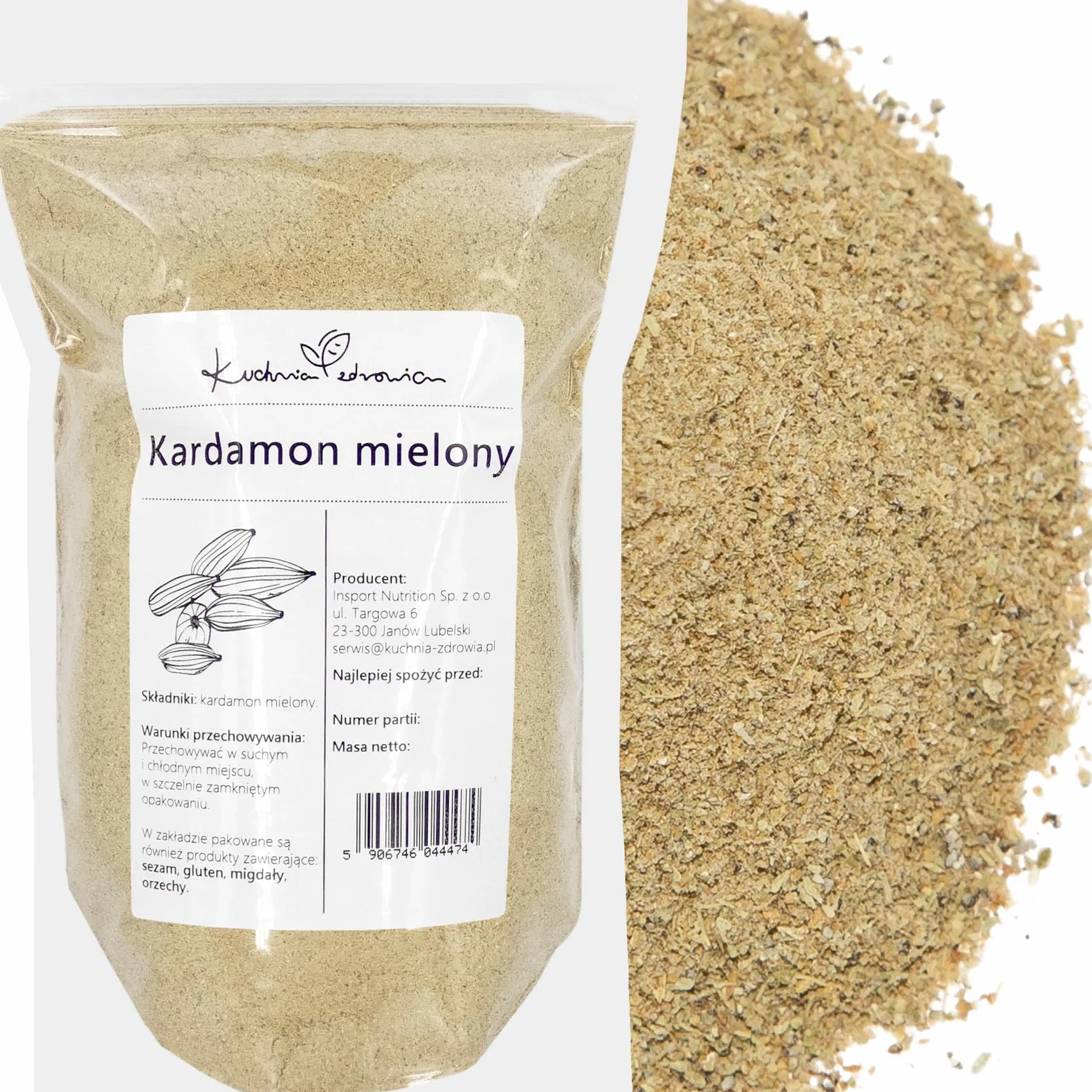 Cardamomo Macinato Naturale 100g | 100% Spezia Aromatica in Polvere per Caffè, Dolci, Curry, Mix Spezie e Cucina Orientale – KUCHNIA ZDROWIA