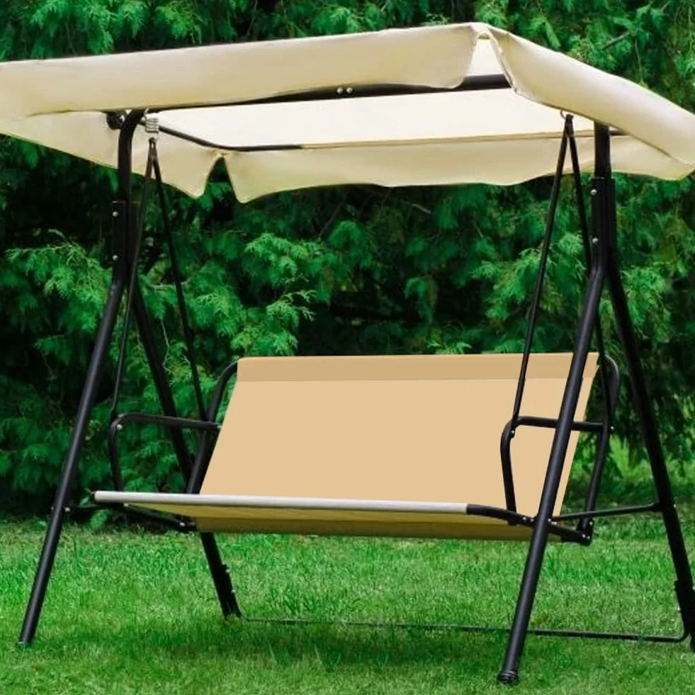 WingFly Coprisedile da Giardino per Dondolo, per Sedia a Dondolo da Giardino, Coprisedili per Altalena da Giardino, Copertura per Sedia da Giardino, 2 e 3 Posti (beige, 158 * 52 * 52cm)
