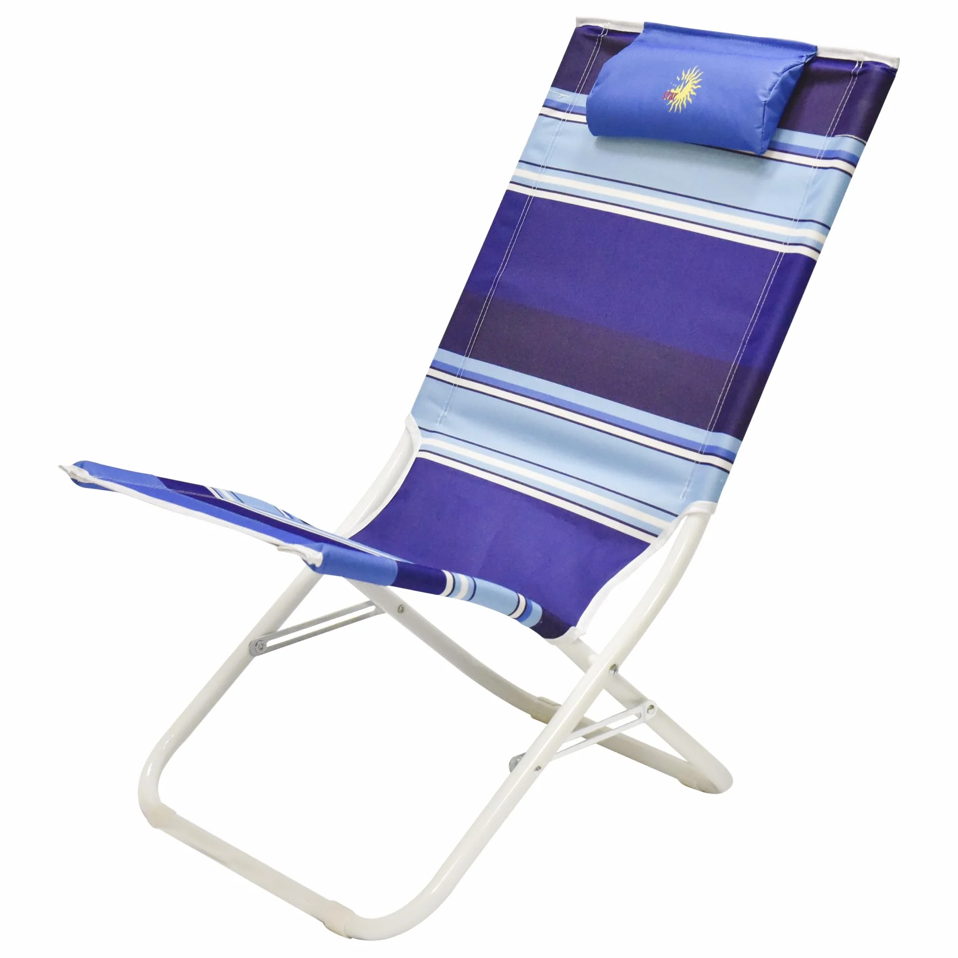SPIAGGINA MARE TOLOSA 53x49x73cm STRUTTURA IN ACCIAIO BLU