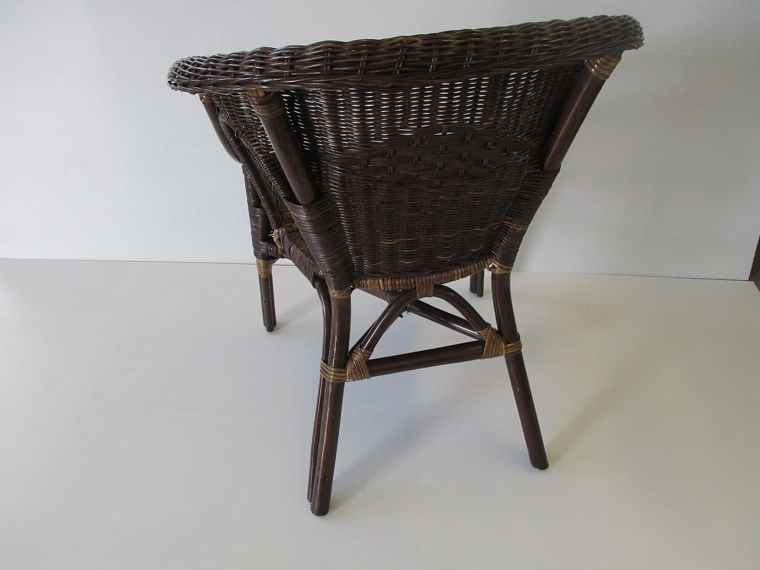 Poltrona Vimini rattan midollino Naturale color noce rinforzata in tutte le sua parti robusta